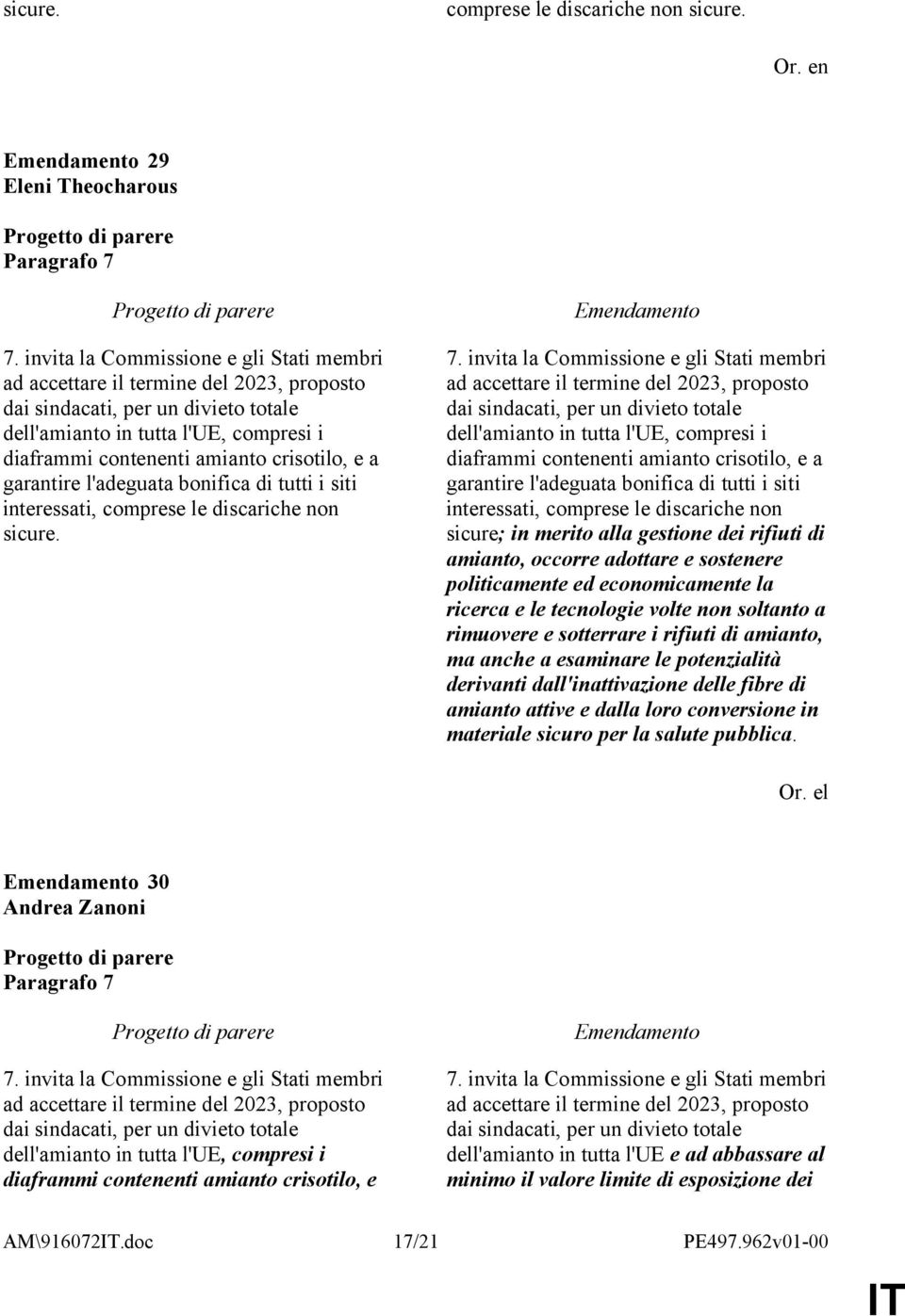 e a garantire l'adeguata bonifica di tutti i siti interessati, comprese le discariche non sicure. 7.