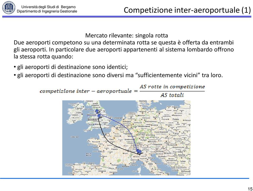 In particolare due aeroporti appartenenti al sistema lombardo offrono la stessa rotta quando: