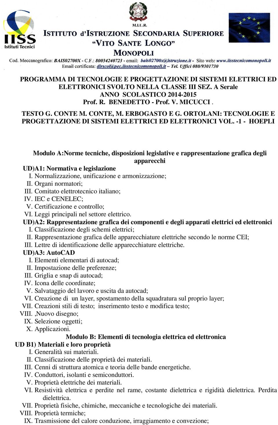 -1 - HOEPLI Modulo A:Norme tecniche, disposizioni legislative e rappresentazione grafica degli apparecchi UD)A1: Normativa e legislazione I. Normalizzazione, unificazione e armonizzazione; II.