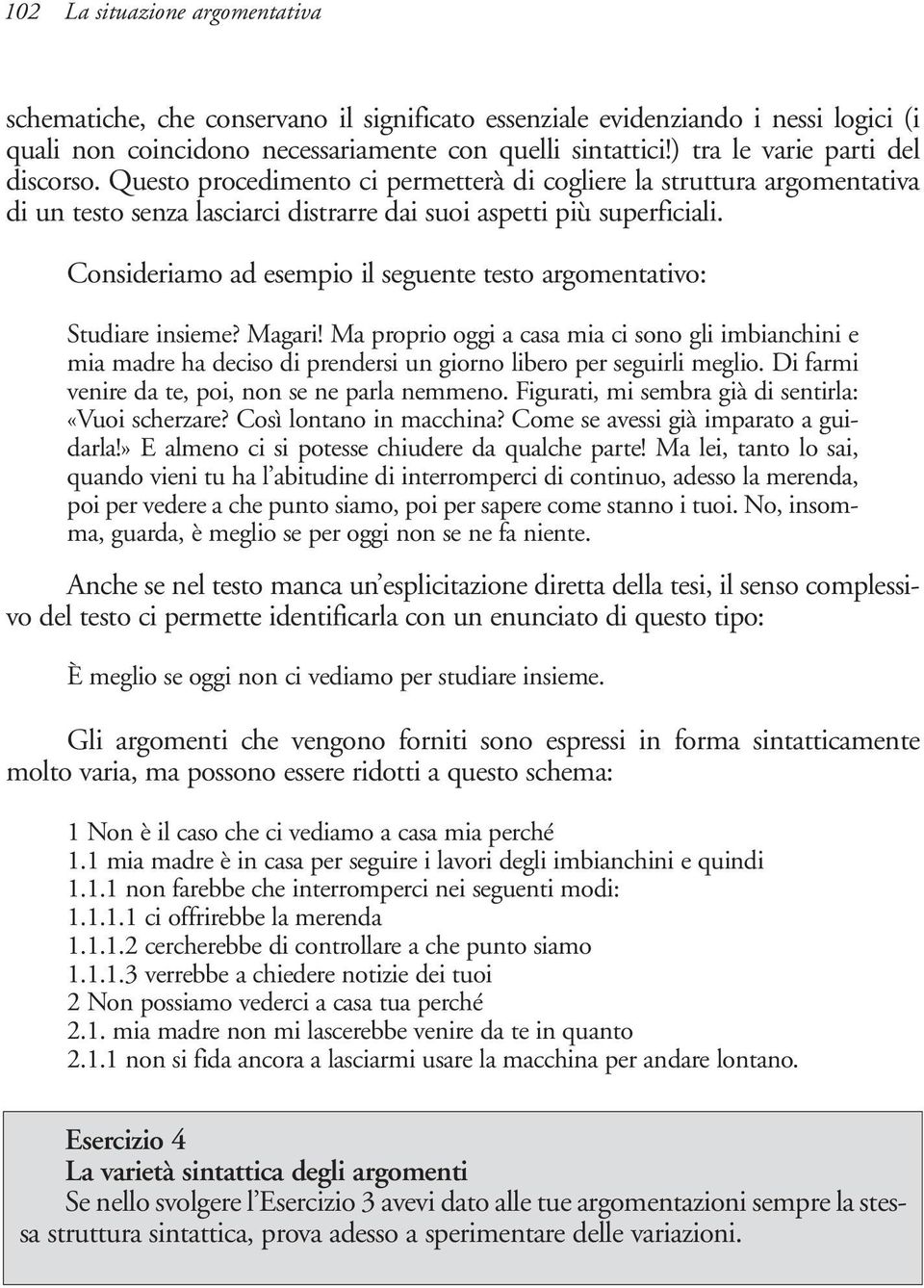 Consideriamo ad esempio il seguente testo argomentativo: Studiare insieme? Magari!