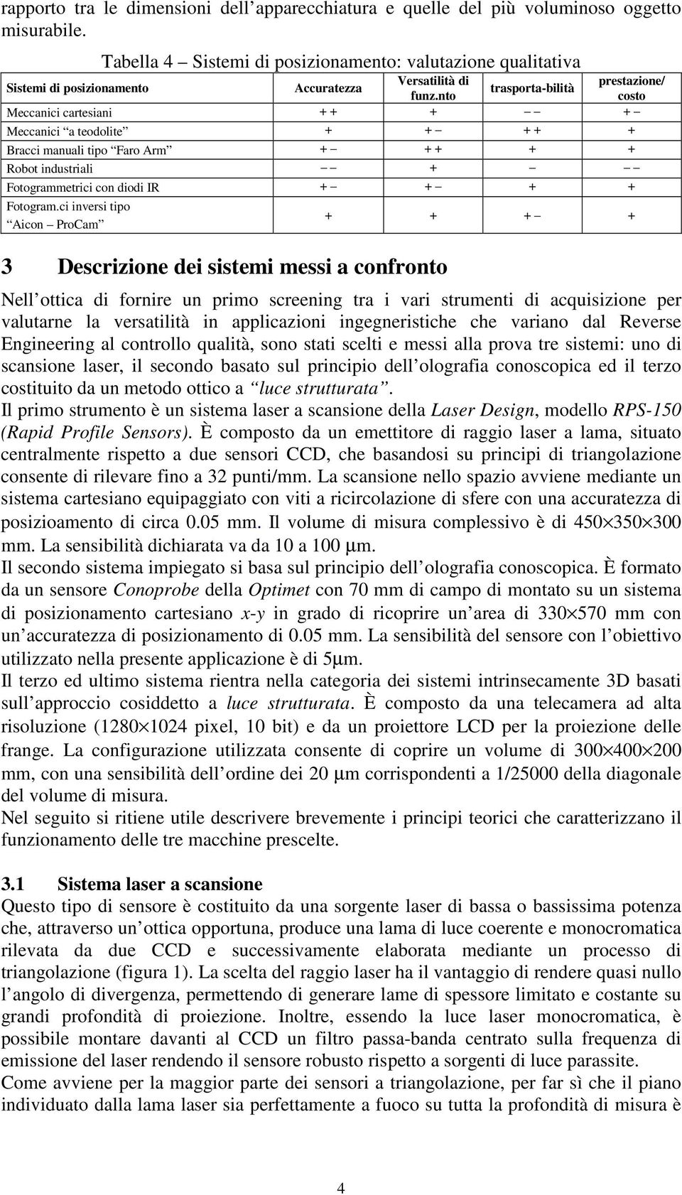 nto costo Meccanici cartesiani + + + + Meccanici a teodolite + + + + + Bracci manuali tipo Faro Arm + + + + + Robot industriali + Fotogrammetrici con diodi IR + + + + Fotogram.