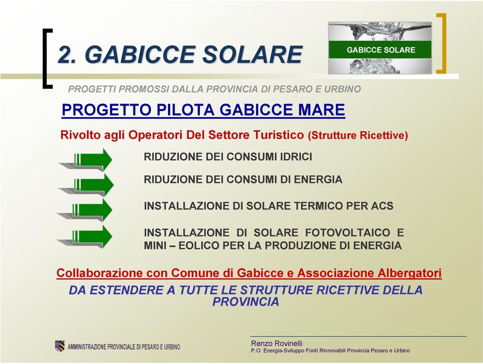 INSTALLAZIONE DI SOLARE TERMICO PER ACS INSTALLAZIONE DI SOLARE FOTOVOLTAICO E MINI EOLICO PER LA PRODUZIONE DI