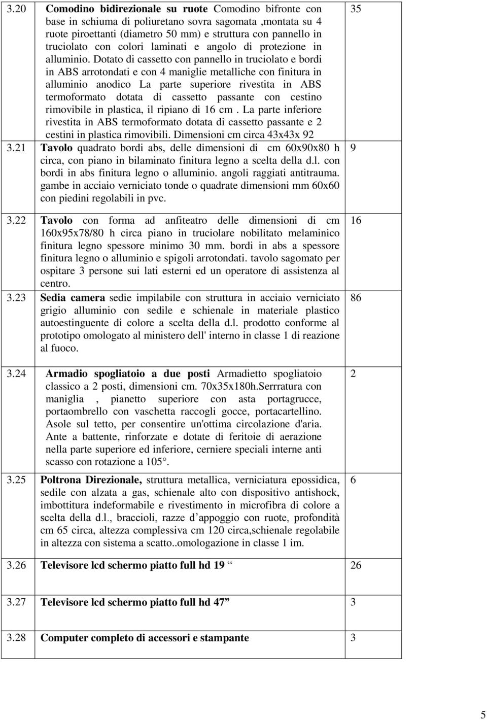 Dotato di cassetto con pannello in truciolato e bordi in ABS arrotondati e con 4 maniglie metalliche con finitura in alluminio anodico La parte superiore rivestita in ABS termoformato dotata di