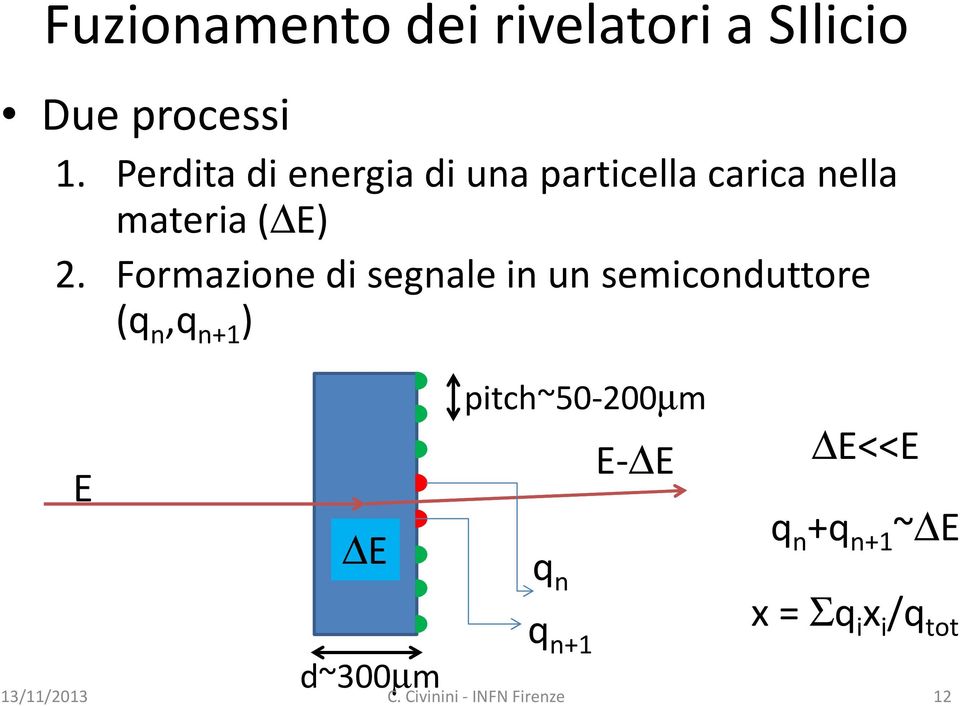 Formazione di segnale in un semiconduttore (q n,q n+1 ) E E