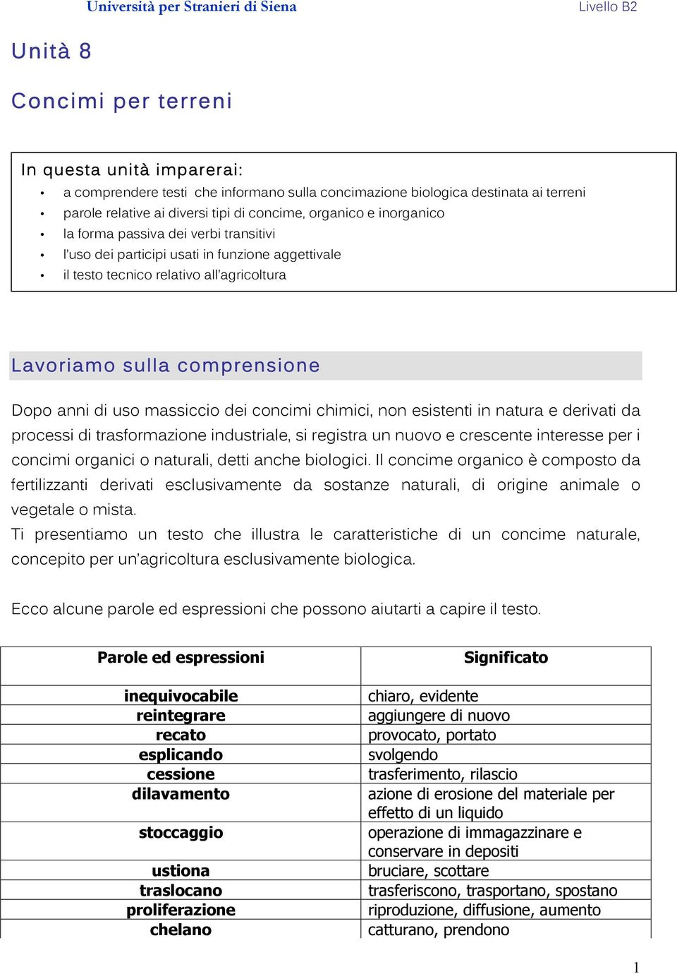 comprensione Dopo anni di uso massiccio dei concimi chimici, non esistenti in natura e derivati da processi di trasformazione industriale, si registra un nuovo e crescente interesse per i concimi