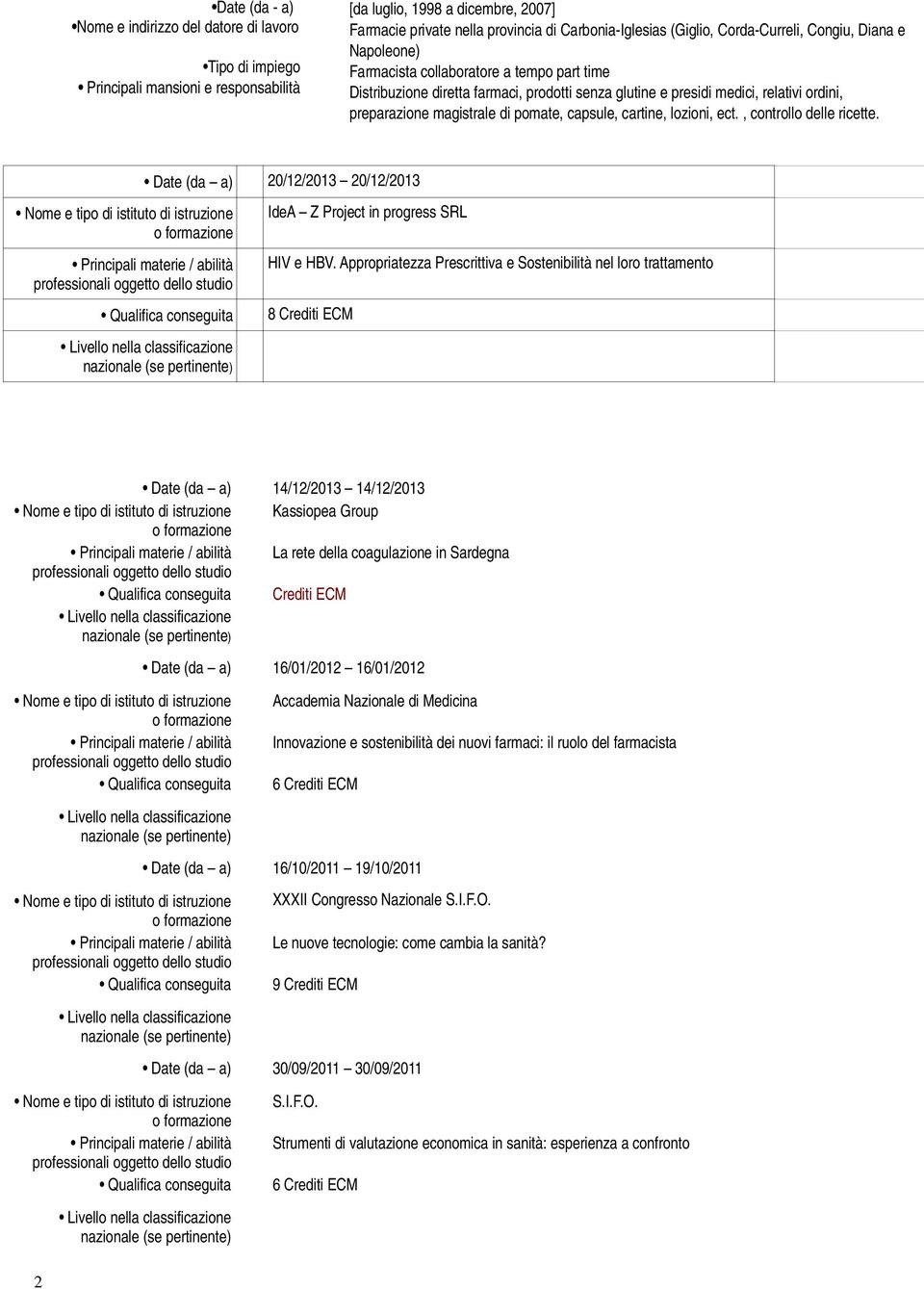 magistrale di pomate, capsule, cartine, lozioni, ect., controllo delle ricette. 20/12/2013 20/12/2013 IdeA Z Project in progress SRL HIV e HBV.