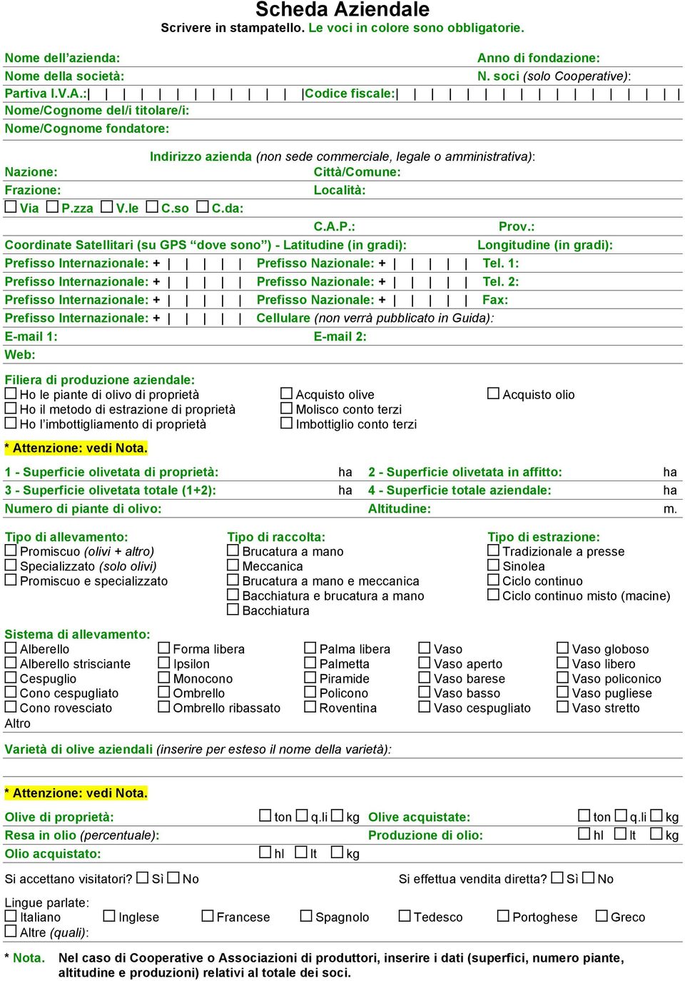 1: Prefisso Internazionale: + Prefisso Nazionale: + Tel.