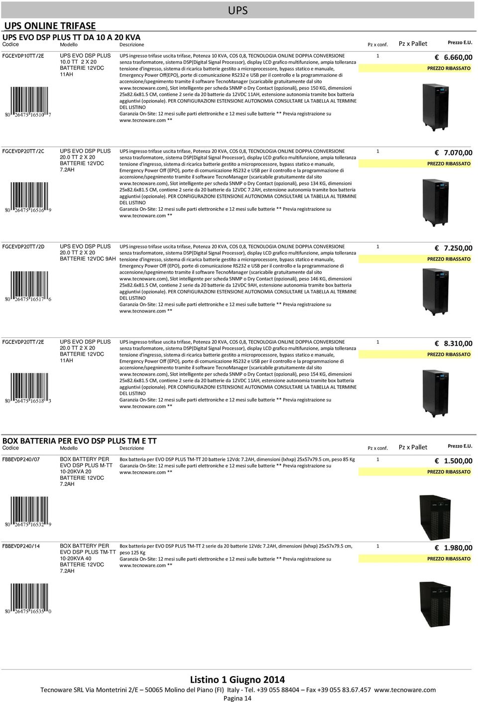 multifunzione, ampia tolleranza tensione d'ingresso, sistema di ricarica batterie gestito a microprocessore, bypass statico e manuale, Emergency Power Off(EPO), porte di comunicazione RS232 e USB per