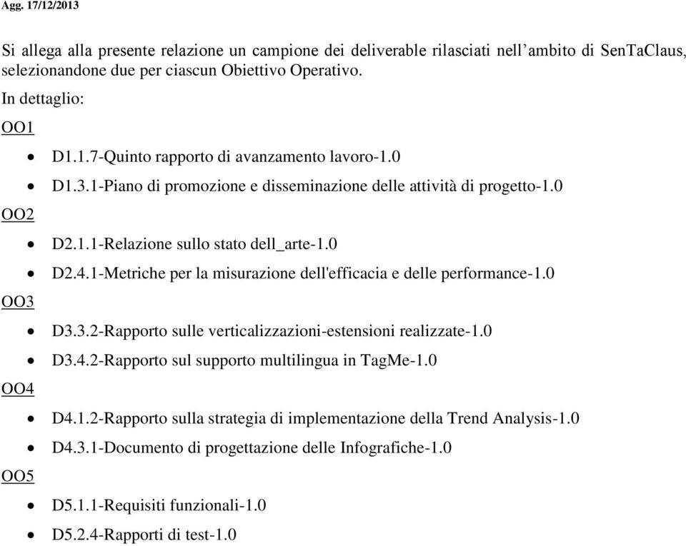 0 D2.4.1-Metriche per la misurazione dell'efficacia e delle performance-1.0 D3.3.2-Rapporto sulle verticalizzazioni-estensioni realizzate-1.0 D3.4.2-Rapporto sul supporto multilingua in TagMe-1.