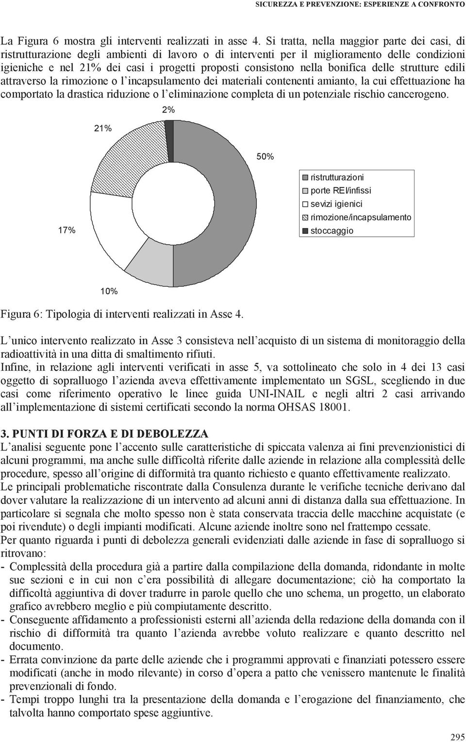 nella bonifica delle strutture edili attraverso la rimozione o l incapsulamento dei materiali contenenti amianto, la cui effettuazione ha comportato la drastica riduzione o l eliminazione completa di