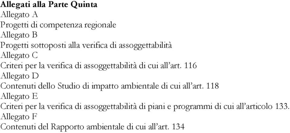 116 Allegato D Contenuti dello Studio di impatto ambientale di cui all art.