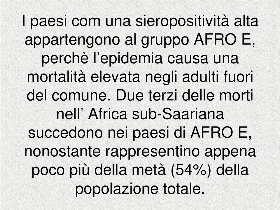 Due terzi delle morti nell Africa sub-saariana succedono nei paesi di AFRO