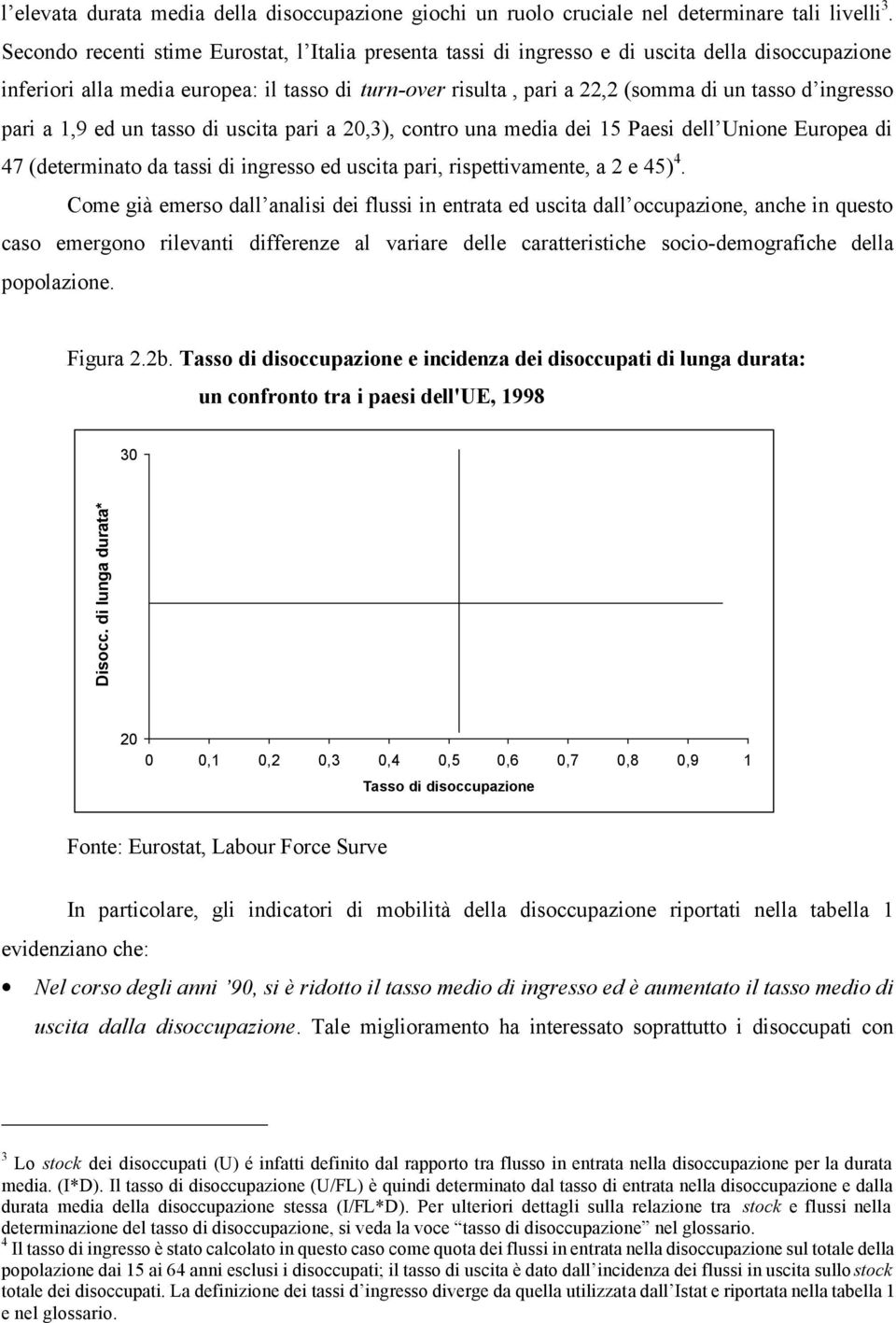 ingresso pari a 1,9 ed un tasso di uscita pari a 20,3), contro una media dei 15 Paesi dell Unione Europea di 47 (determinato da tassi di ingresso ed uscita pari, rispettivamente, a 2 e 45) 4.