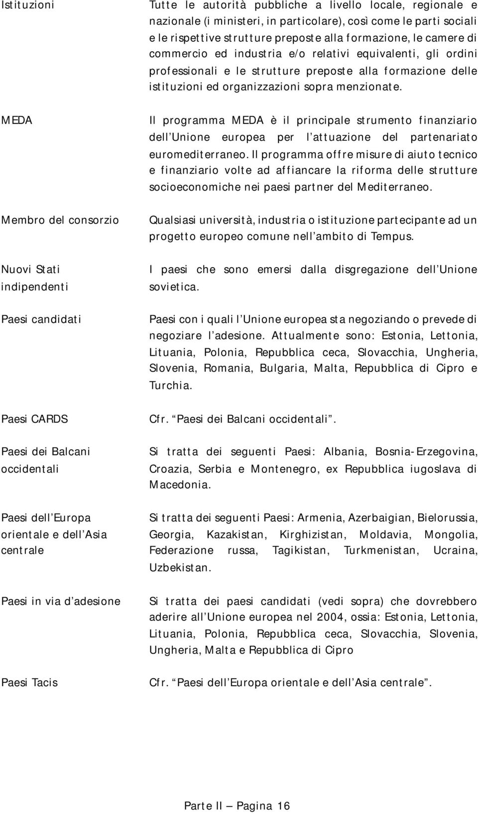 commercio ed industria e/o relativi equivalenti, gli ordini professionali e le strutture preposte alla formazione delle istituzioni ed organizzazioni sopra menzionate.