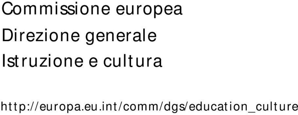 Istruzione e cultura