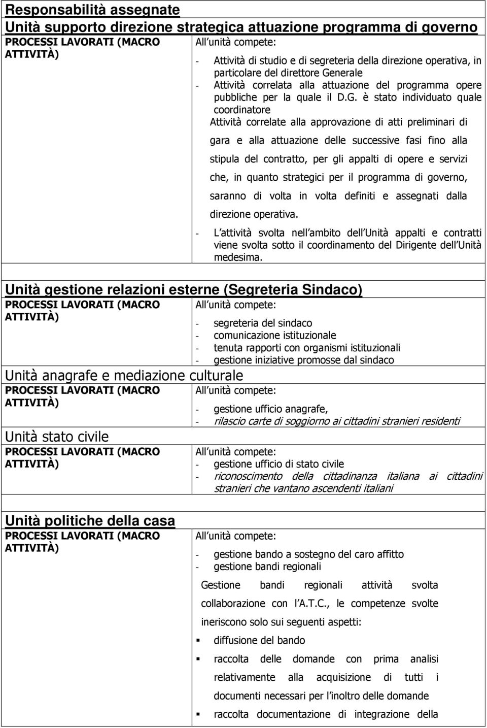 nerale - Attività correlata alla attuazione del programma opere pubbliche per la quale il D.G.