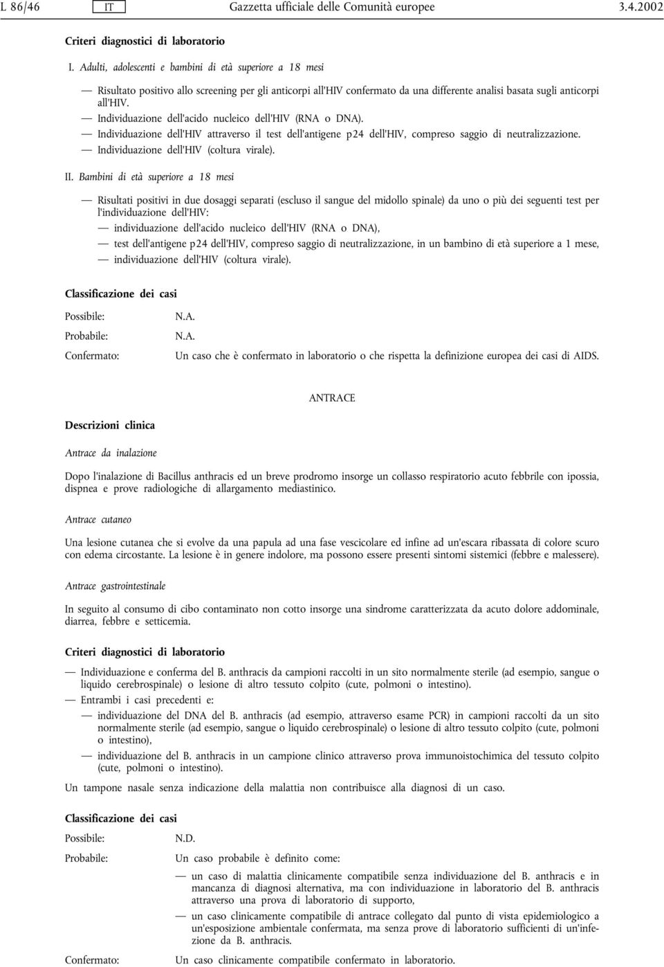 Individuazione dell'hiv (coltura virale). II.