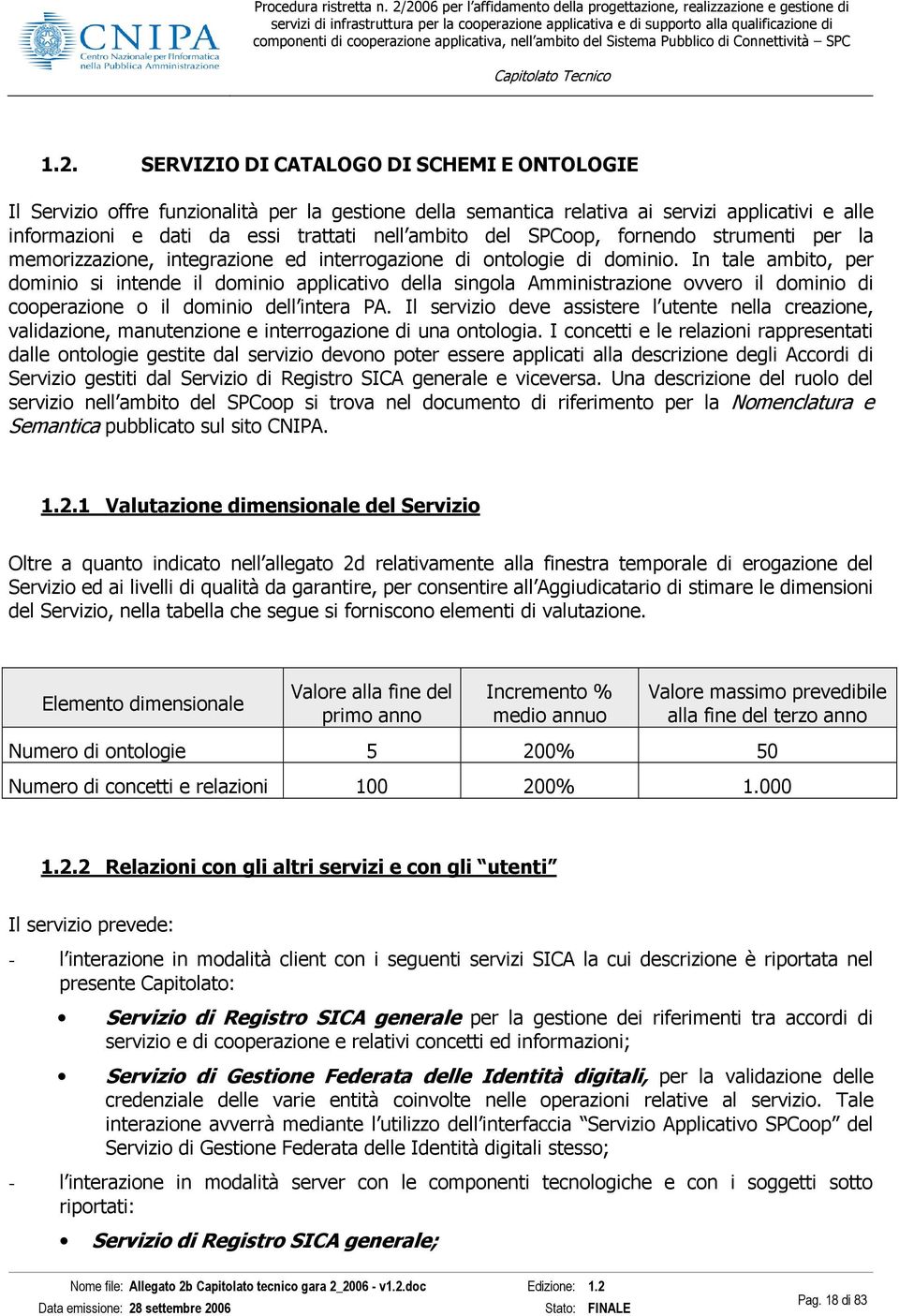 In tale ambito, per dominio si intende il dominio applicativo della singola Amministrazione ovvero il dominio di cooperazione o il dominio dell intera PA.