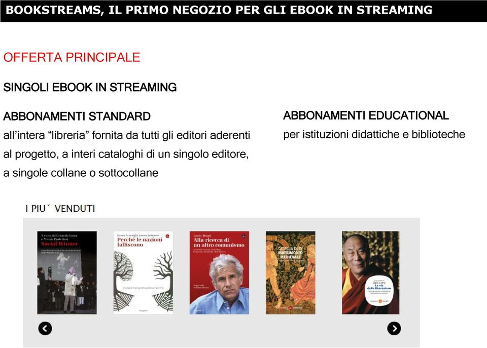 fornita da tutti gli editori aderenti per istituzioni didattiche e biblioteche al