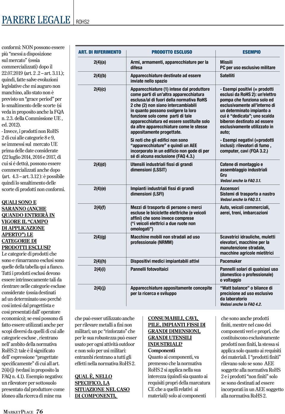 della Commissione UE, ed. 2012).