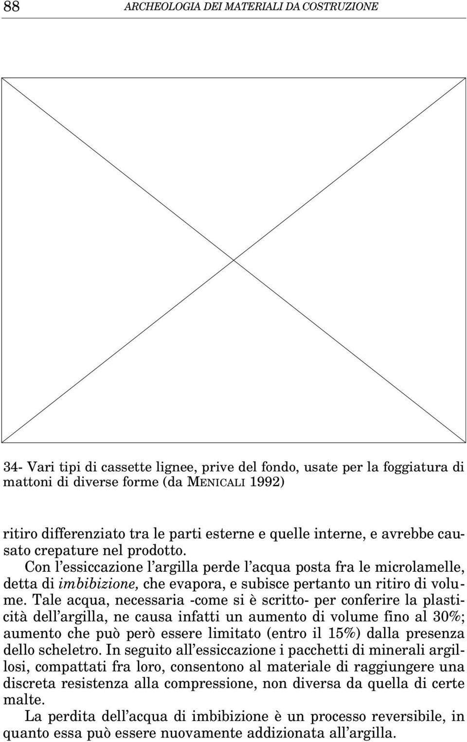 Con l essiccazione l argilla perde l acqua posta fra le microlamelle, detta di imbibizione, che evapora, e subisce pertanto un ritiro di volume.