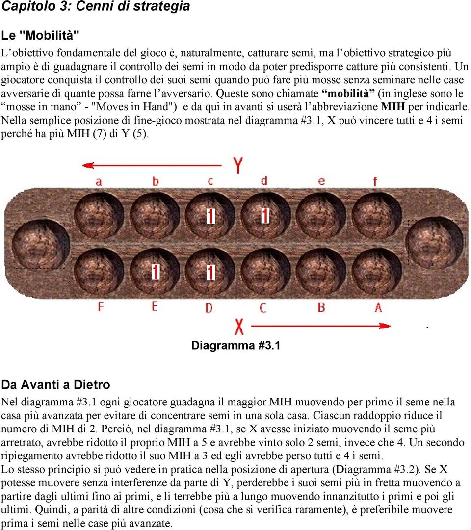 Queste sono chiamate mobilità (in inglese sono le mosse in mano - "Moves in Hand") e da qui in avanti si userà l abbreviazione MIH per indicarle.