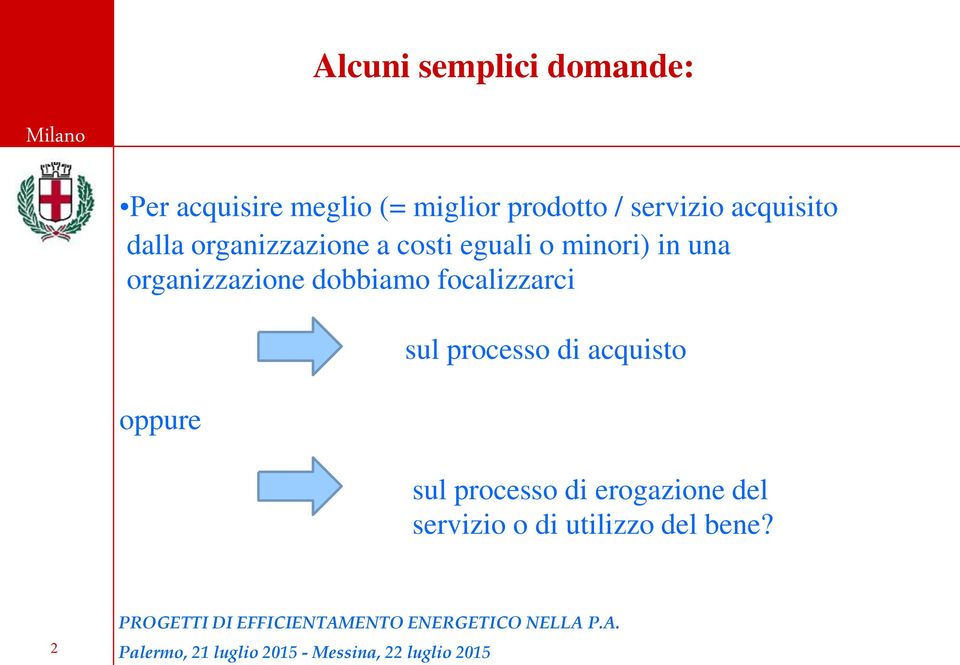 minori) in una organizzazione dobbiamo focalizzarci oppure sul