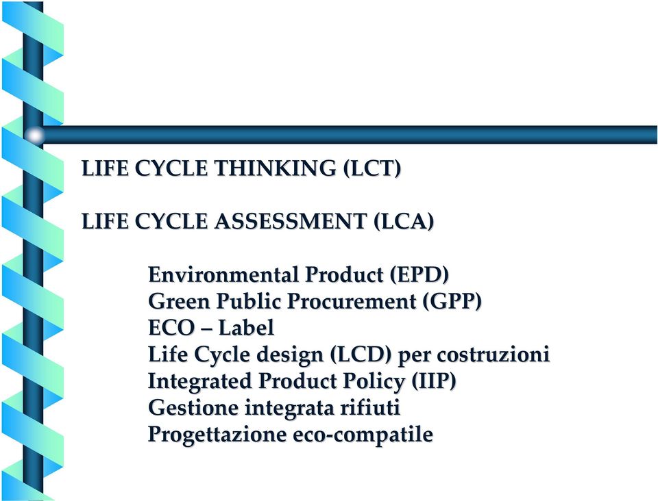 Label Life Cycle design (LCD) per costruzioni Integrated Product