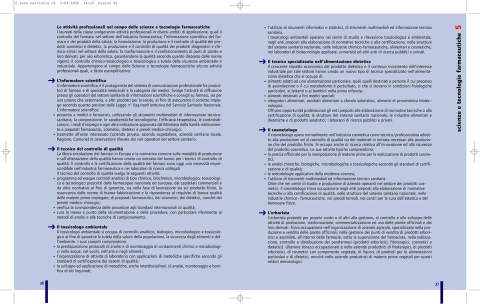 controllo di qualità dei prodotti cosmetici e dietetici; la produzione e il controllo di qualità dei prodotti diagnostici e chimico-clinici nel settore della salute; la trasformazione e il