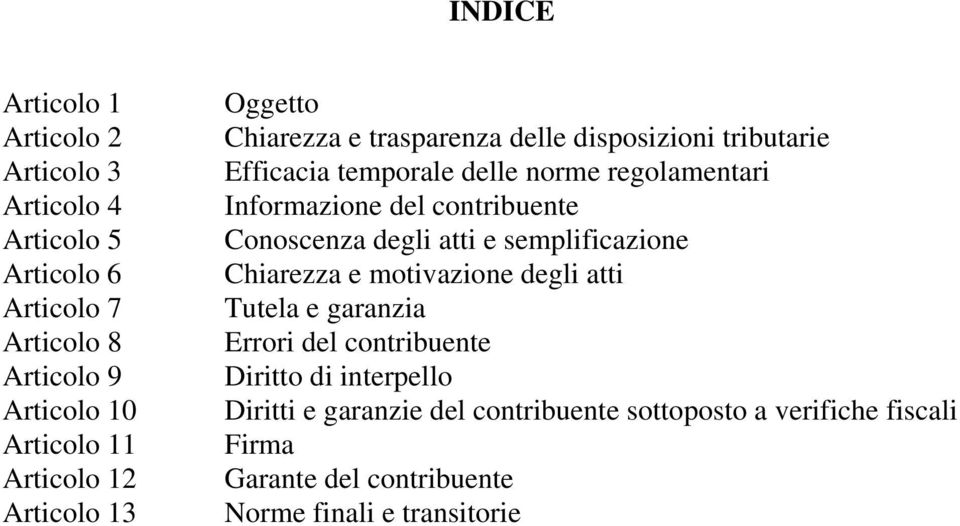 del contribuente Conoscenza degli atti e semplificazione Chiarezza e motivazione degli atti Tutela e garanzia Errori del contribuente