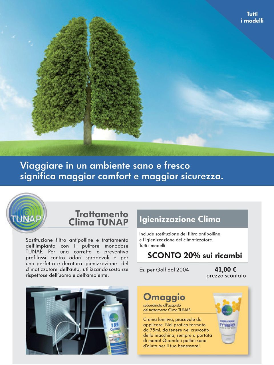 Per una corretta e preventiva profilassi contro odori sgradevoli e per una perfetta e duratura igienizzazione del climatizzatore dell auto, utilizzando sostanze rispettose dell uomo e dell ambiente.