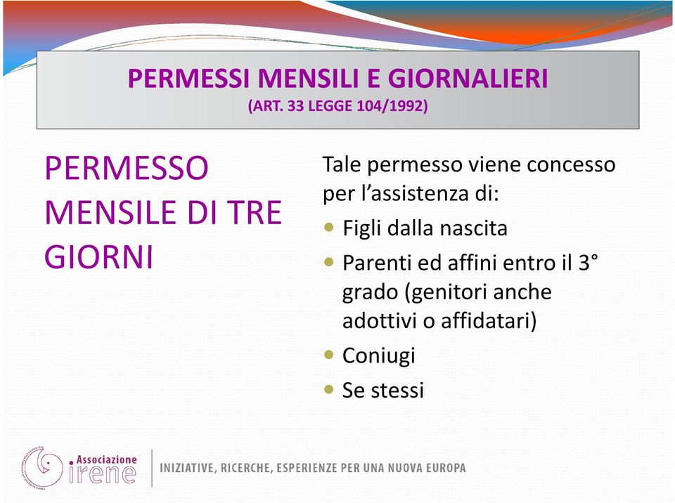 viene concesso per l assistenza di: Figli dalla nascita