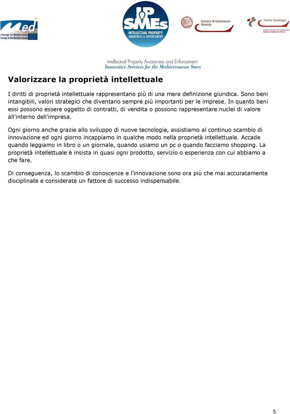 In quanto beni essi possono essere oggetto di contratti, di vendita o possono rappresentare nuclei di valore all interno dell impresa.