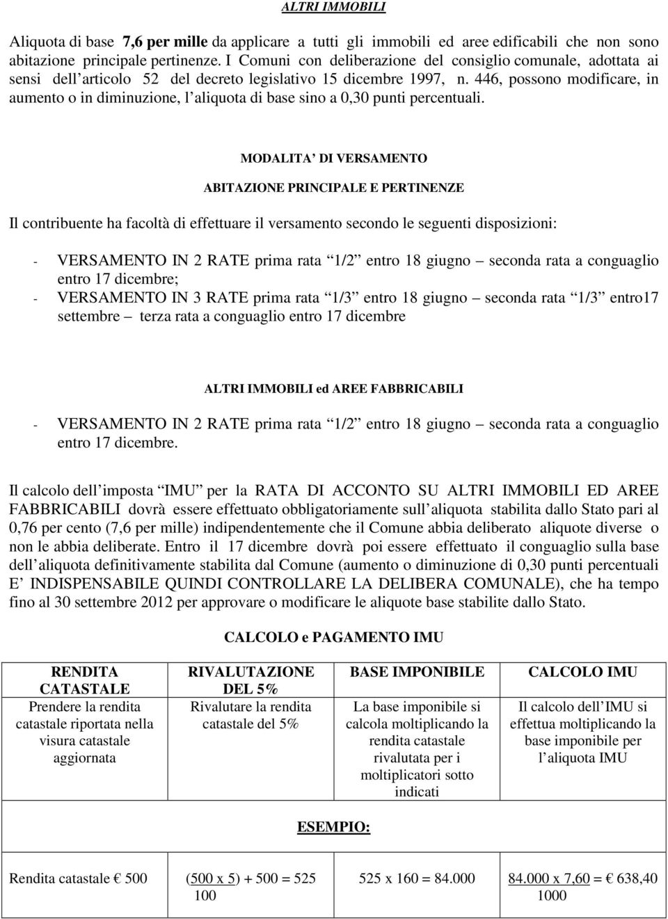 446, possono modificare, in aumento o in diminuzione, l aliquota di base sino a 0,30 punti percentuali.