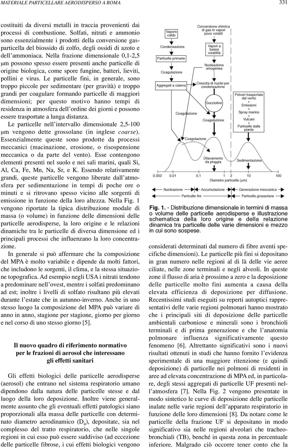 Nella frazione dimensionale 0,1-2,5 µm possono spesso essere presenti anche particelle di origine biologica, come spore fungine, batteri, lieviti, pollini e virus.