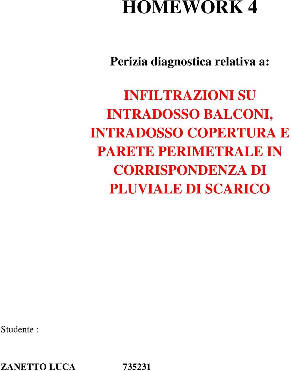 COPERTURA E PARETE PERIMETRALE IN CORRISPONDENZA