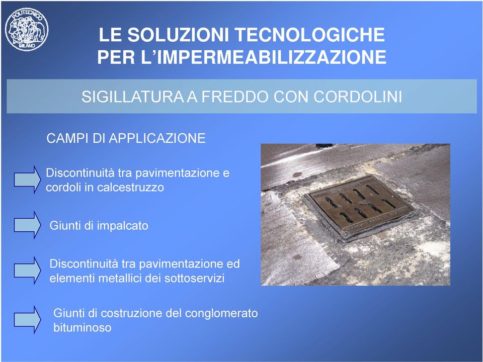 calcestruzzo Giunti di impalcato Discontinuità tra pavimentazione ed elementi