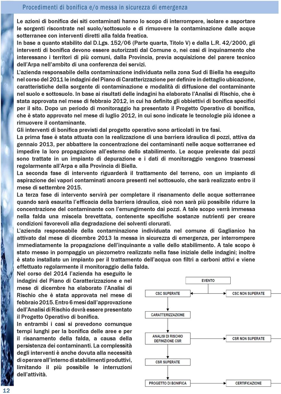 42/2000, gli interventi di bonifica devono essere autorizzati dal Comune o, nei casi di inquinamento che interessano i territori di più comuni, dalla Provincia, previa acquisizione del parere tecnico