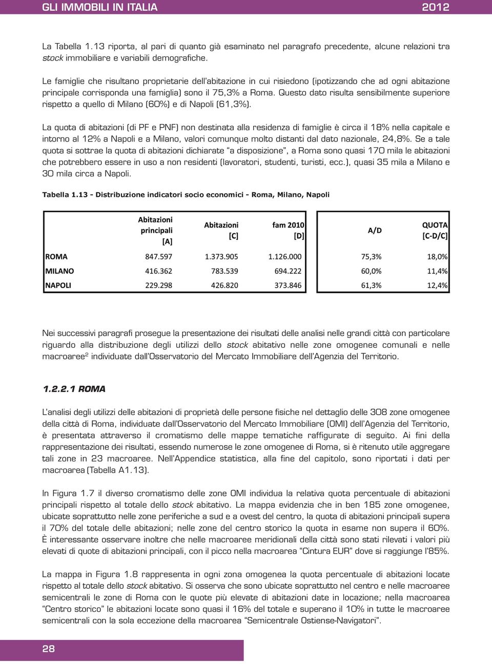 Questo dato risulta sensibilmente superiore rispetto a quello di Milano (60%) e di Napoli (61,3%).