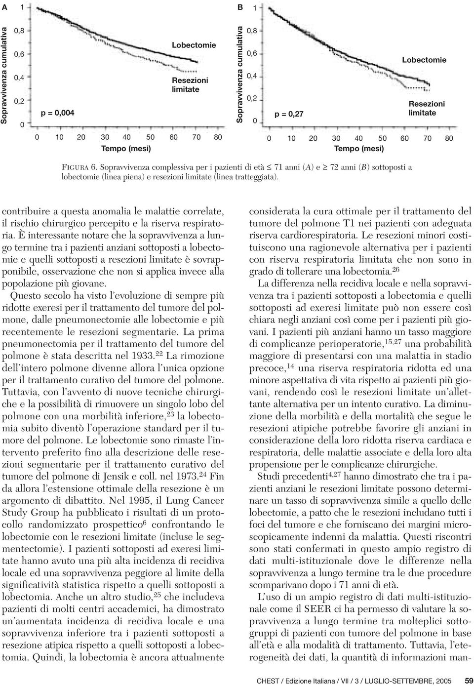 contribuire a questa anomalia le malattie correlate, il rischio chirurgico percepito e la riserva respiratoria.