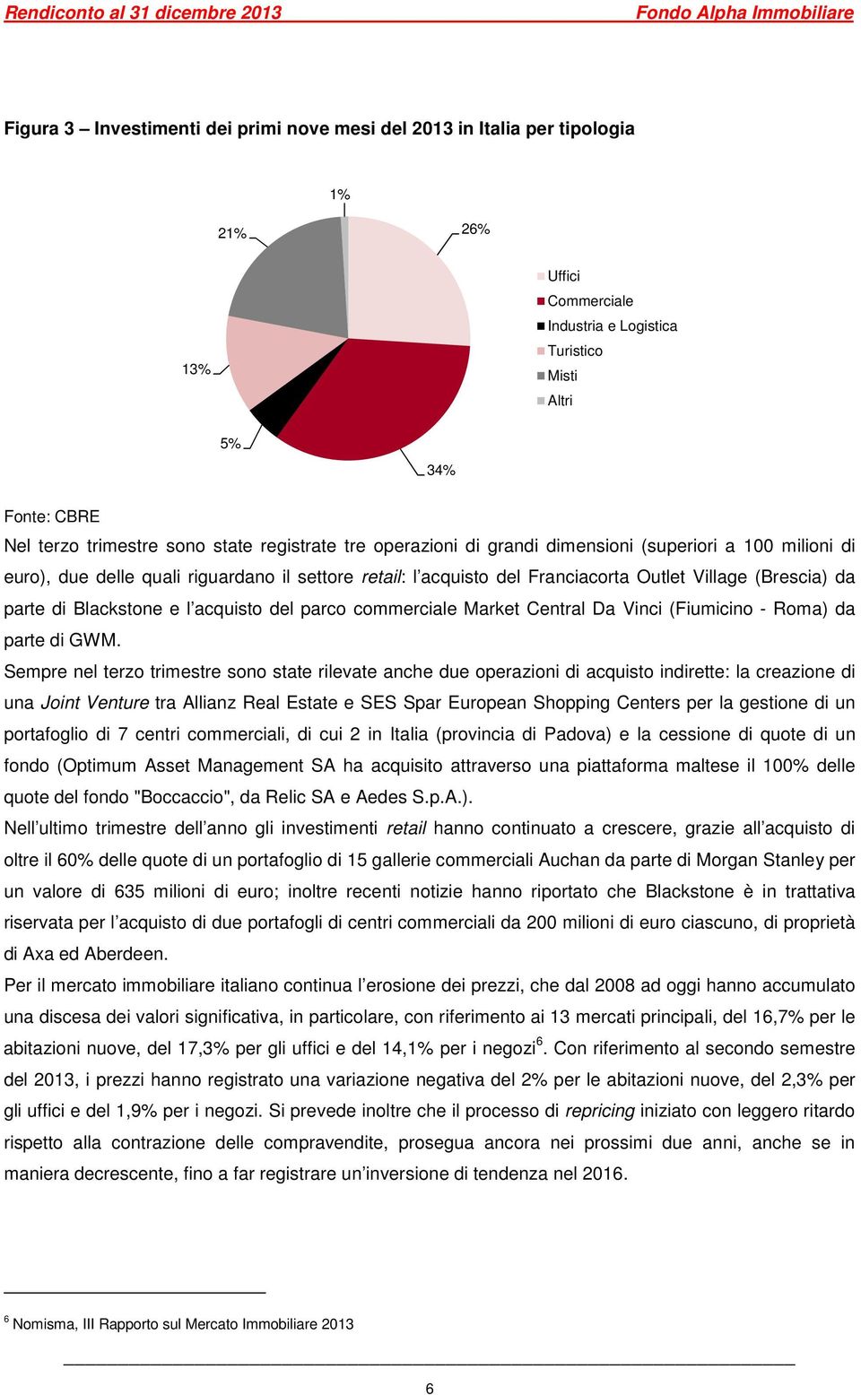 Blackstone e l acquisto del parco commerciale Market Central Da Vinci (Fiumicino - Roma) da parte di GWM.