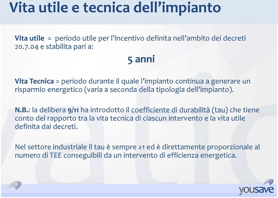 tipologia dell impianto). N.B.