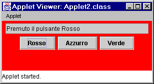 ESEMPIO Occorre creare un main che: crei un oggetto Applet5 crei un JFrame, lo dimensioni,