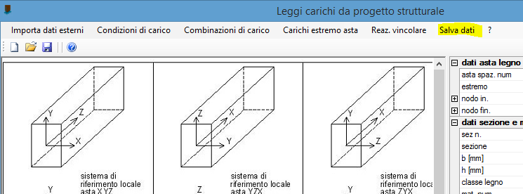 Test dei dati importati Al termine della procedura di import dei dati è possibile (e consigliabile) effettuare un test indicando il numero di un asta in legno presente nel progetto.