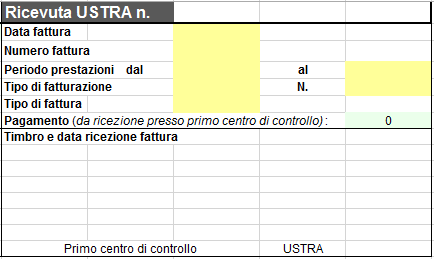 Compilazione scheda riepilogativa Il primo organo di controllo verifica se la fattura è stata allestita nella forma usuale e appone la data di ricezione con timbro (forma usuale = documenti corretti