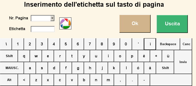 3.6 PAGINE L accesso a tale Menu avviene con la pressione dell apposito tasto dal Menu di Programmazione, che permette di modificare l etichetta di ogni tasto di scorrimento nella sezione sottostante