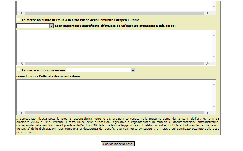 Cert O Scarico modello base Ultimata la