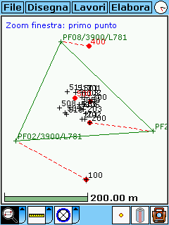 6 - ZOOM S.C.S. survey CAD system Premendo a fianco dell icona della lente di ingrandimento, potrà essere scelto il tipo di zoom da utilizzare per la grafica.