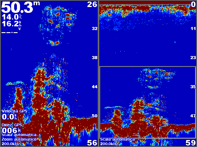 Ecoscandaglio Ecoscandaglio Se collegato a un modulo eco Garmin GSD 22/24/26 e a un trasduttore, il chartplotter può essere utilizzato come uno strumento per la pesca.