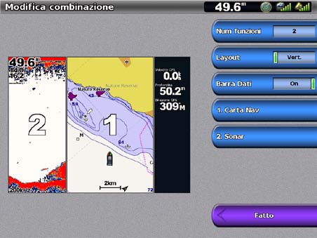 Combinazioni Schermata Combinazioni 1 Schermata Combinazioni 2 Barra dati 5. Selezionare Fatto.